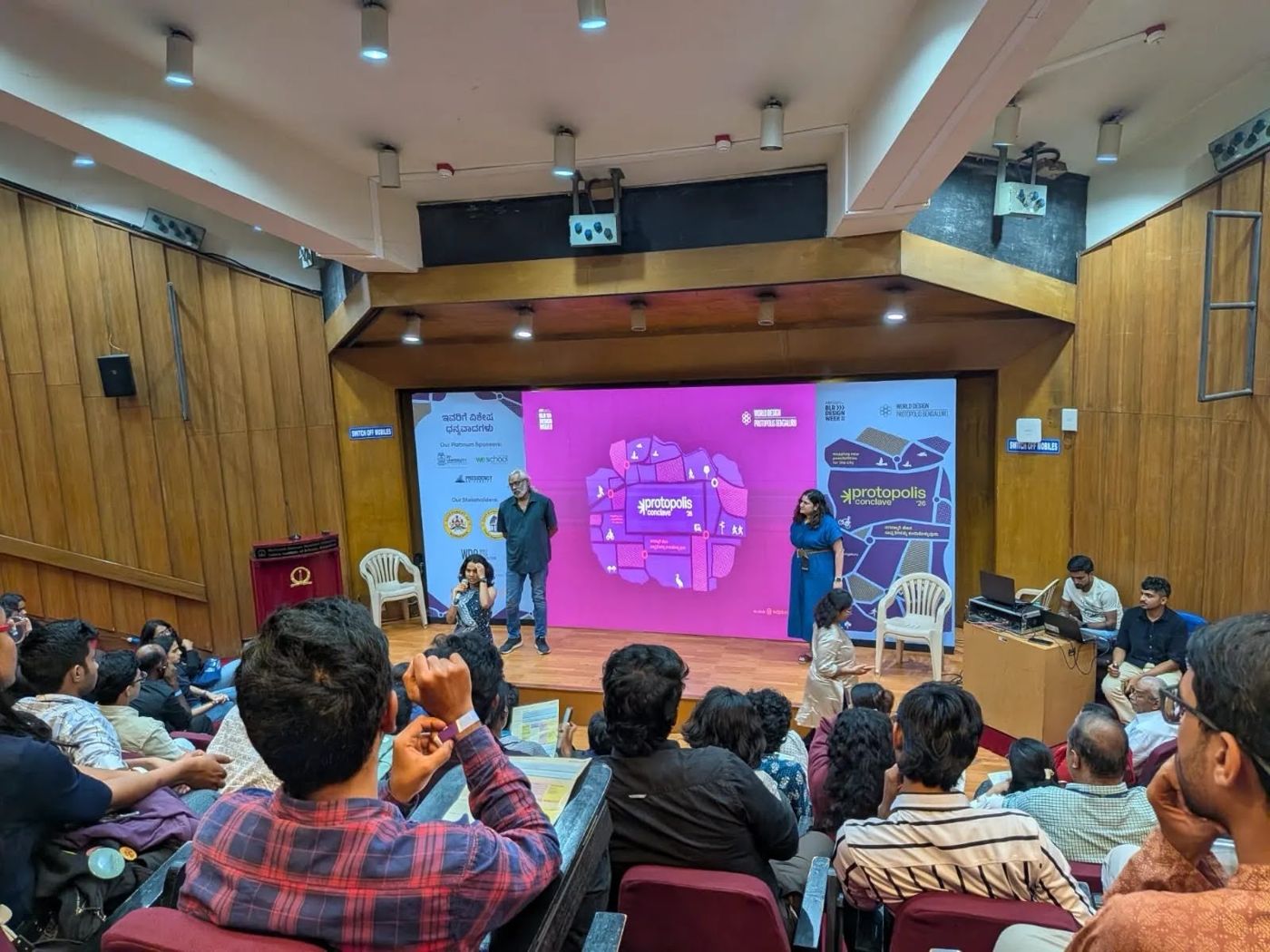 A full audience at J.N. Tata Auditorium, IISc, for the film screening and panel discussion